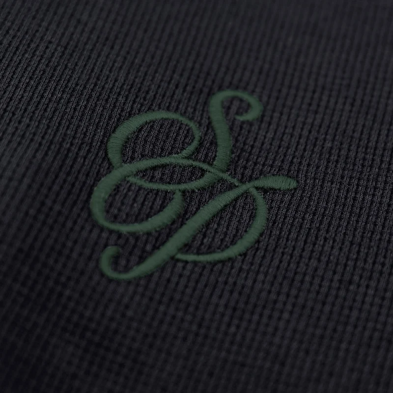 Polo manches courtes 100% coton gaufré noir Section Paloise