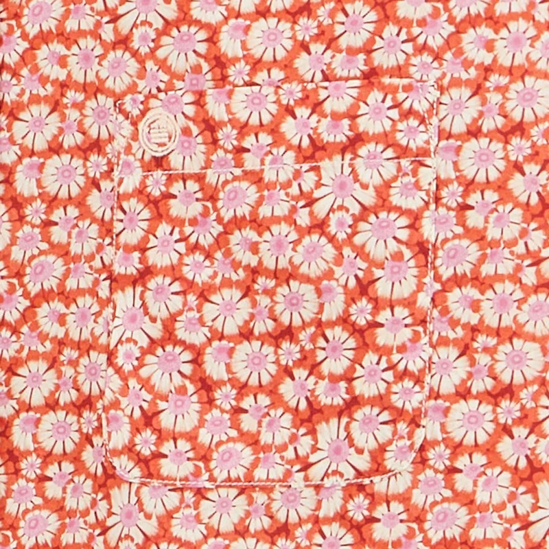 Chemise orange cuivre à manches longues imprimé fleuri