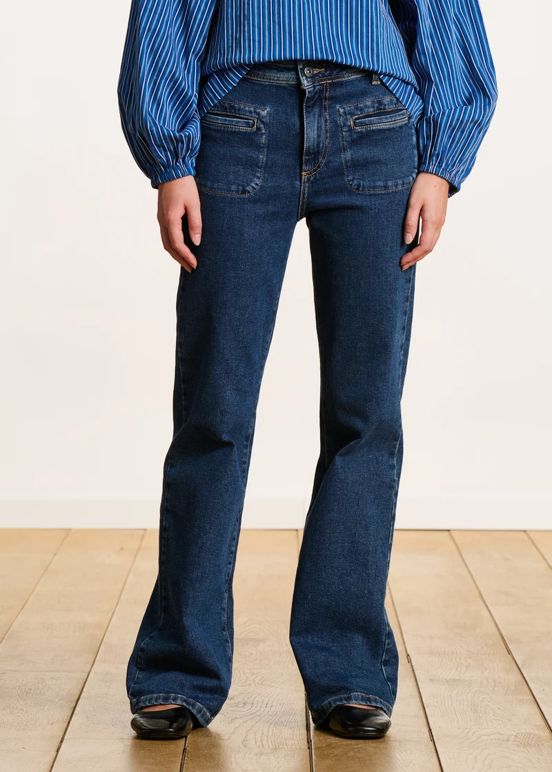 Jean bootcut taille haute en coton biologique