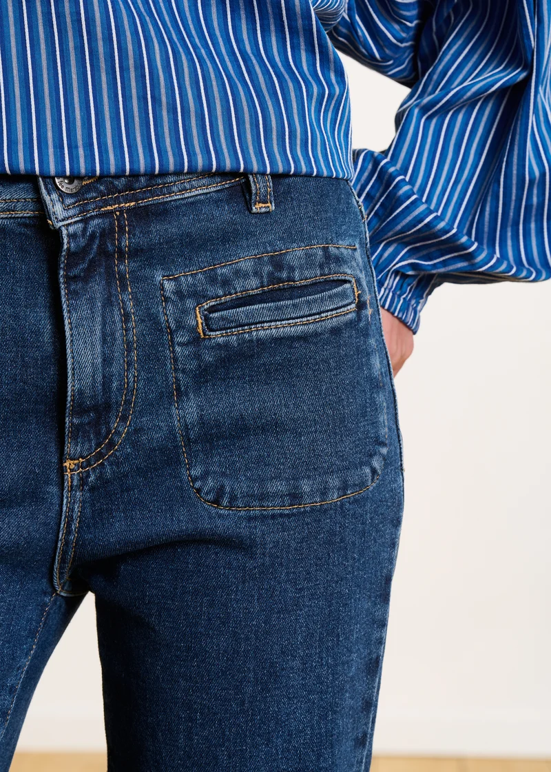 Jean bootcut taille haute en coton biologique