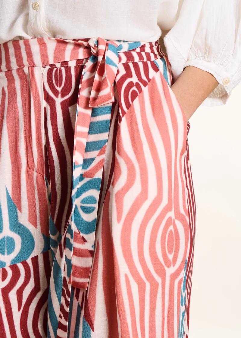 Pantalon fluide large à imprimé multicolore