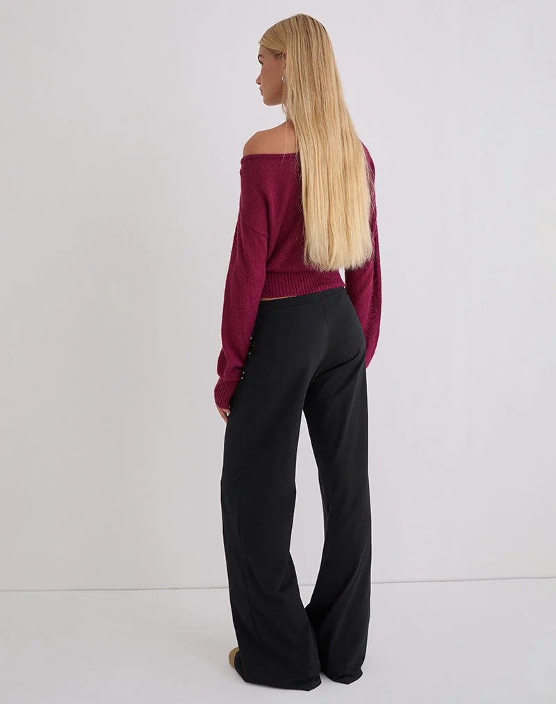 Pantalon évasé Mindi noir à étoiles