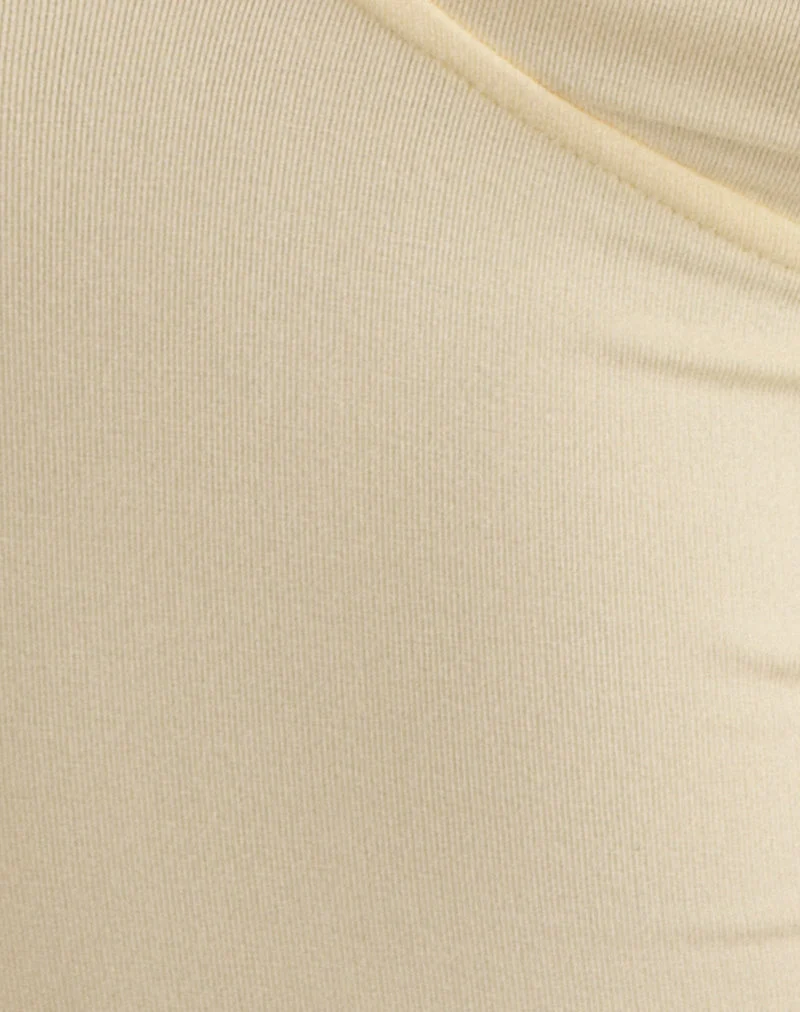 Haut Fara avec perles, en jersey couleur citron