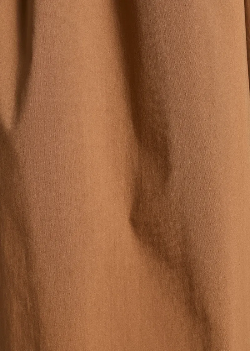 Pantalon camel large 7/8ème avec ceinture à nouer