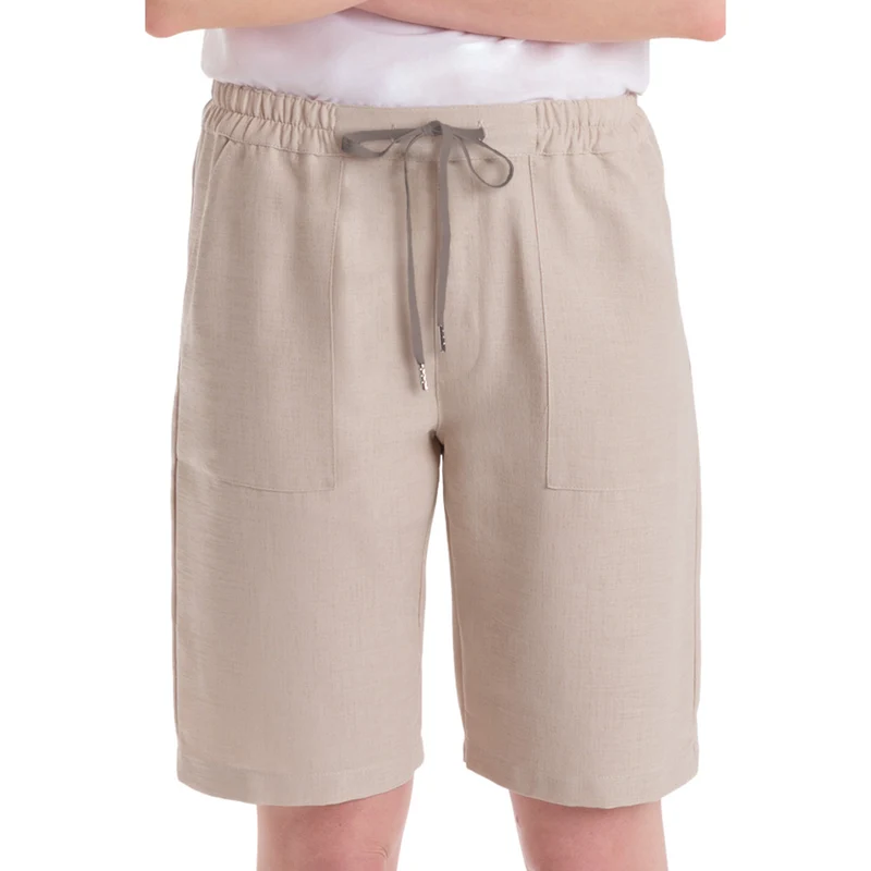 Bermuda Unisex Beig con Cordón