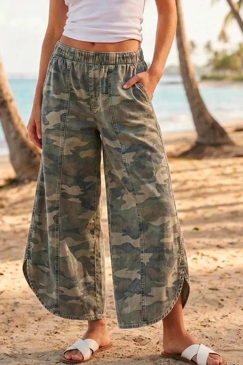 LovLov Tulip Washed Camo Relaxed Fit Jean