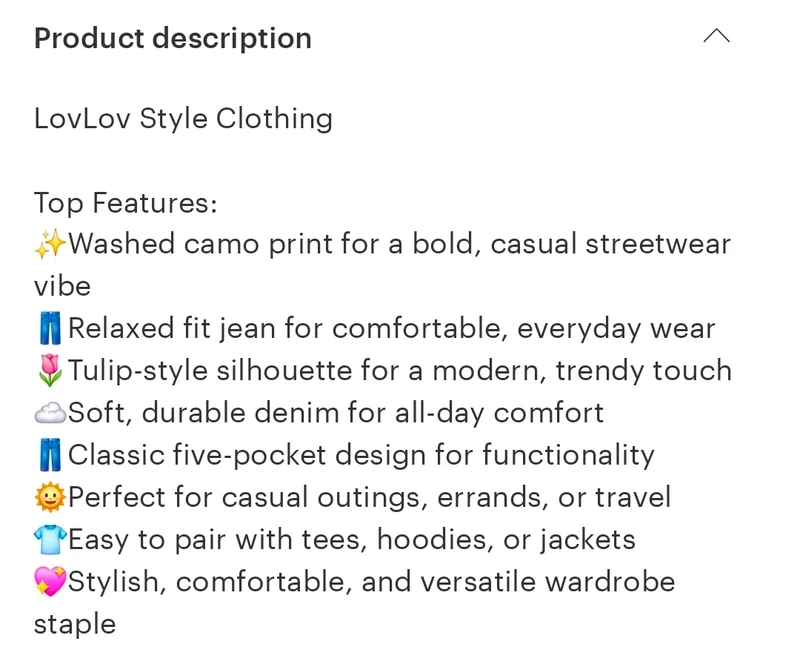 LovLov Tulip Washed Camo Relaxed Fit Jean