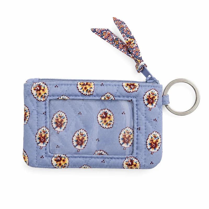 Vera Bradley Zip ID Case- Blue Leaf
