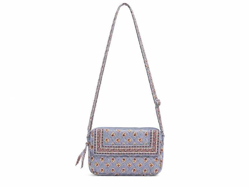 Vera Bradley Tasha Triple Compartment Crossbody- Blue Leaf