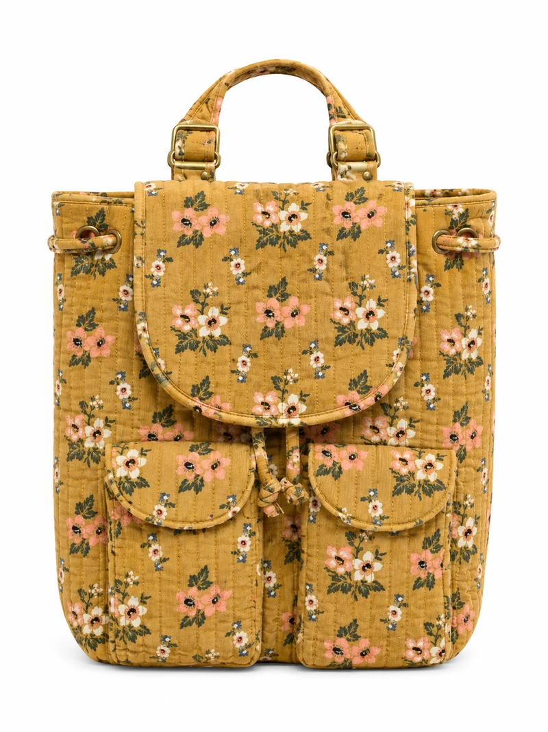 Vera Bradley Deluxe Drawstring Backpack- Honeybloom