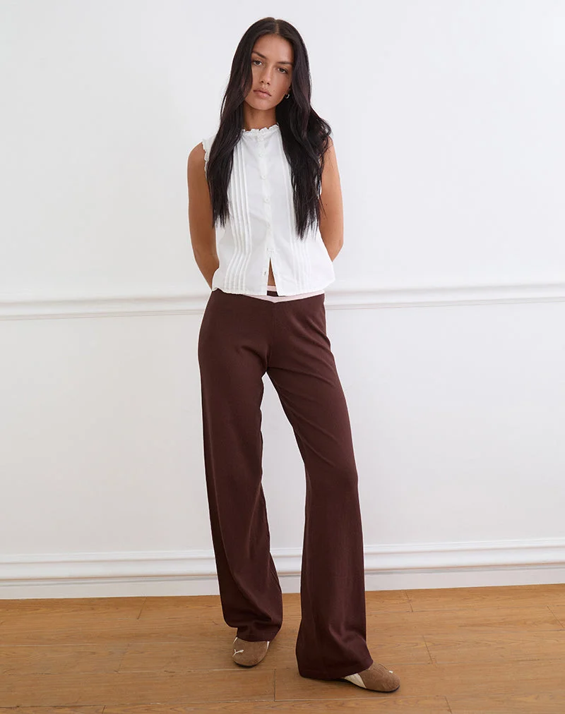 Pantalon Natela, marron foncé