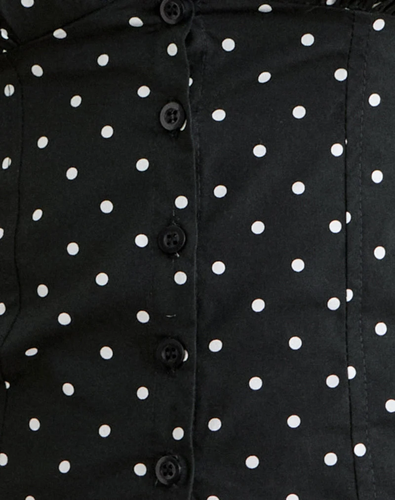 Haut Isamu, motif « Basic Polka » noir