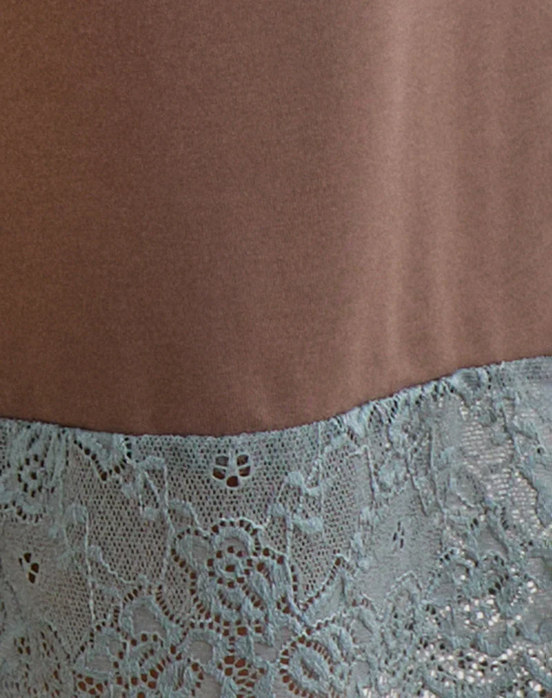 Capri Satomi en cupro « Mink » à bordures en dentelle
