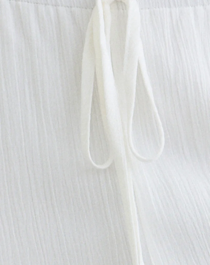 Pantalon bouffant Basma en rayonne blanche