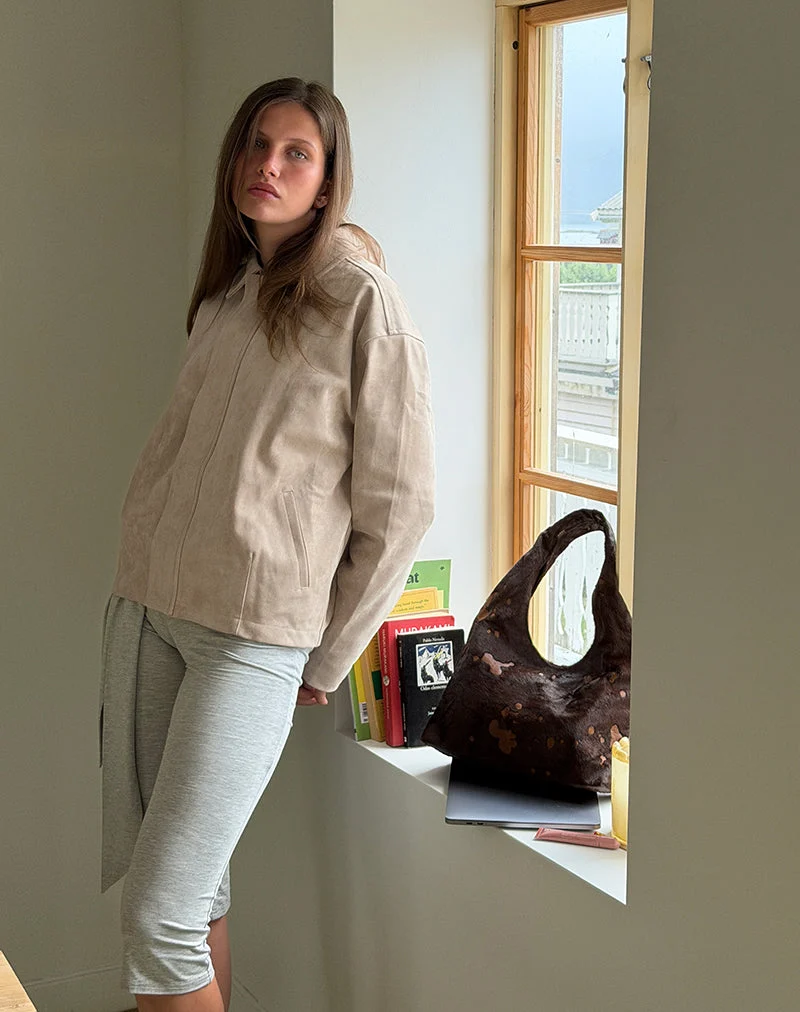 Veste Dante Boxy en simili-daim beige clair