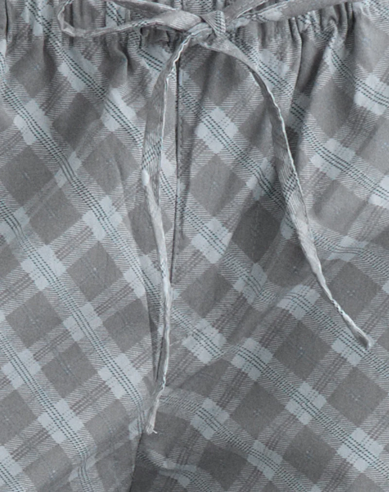 Pantalon Lirura en popeline à carreaux obliques gris