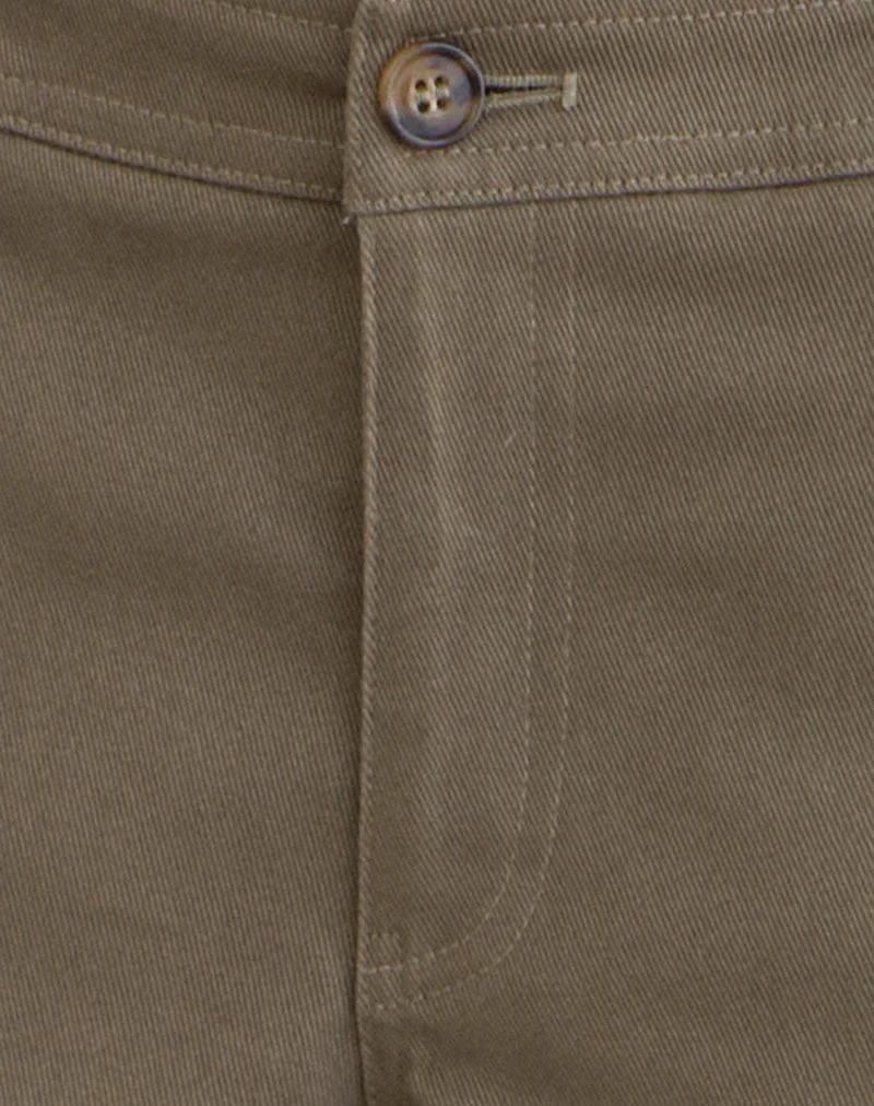 Pantalon capri Selesa en sergé kaki