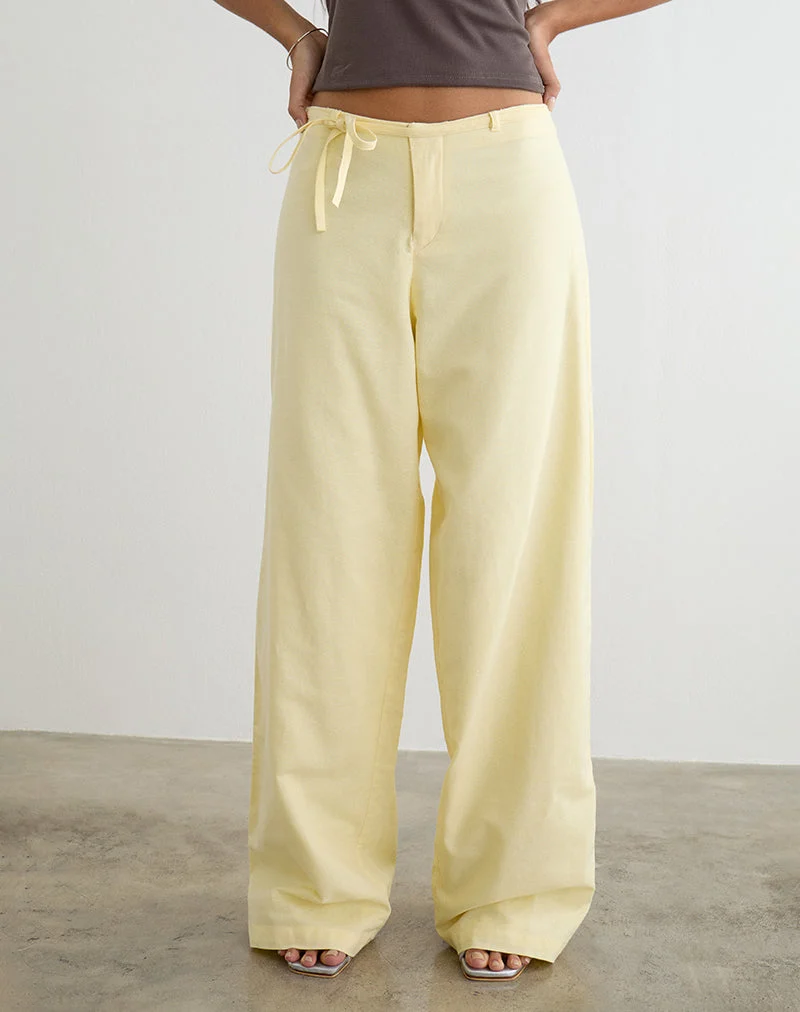 Pantalon Curisa avec nouage sur le côté, couleur citron