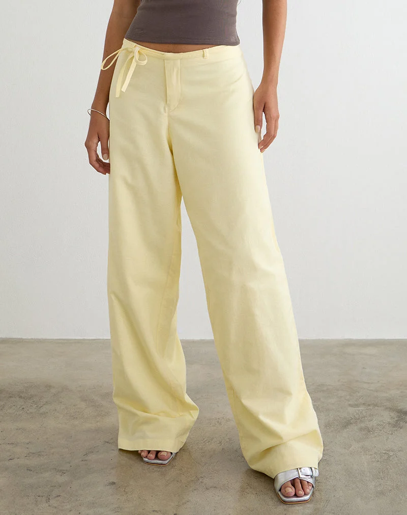 Pantalon Curisa avec nouage sur le côté, couleur citron