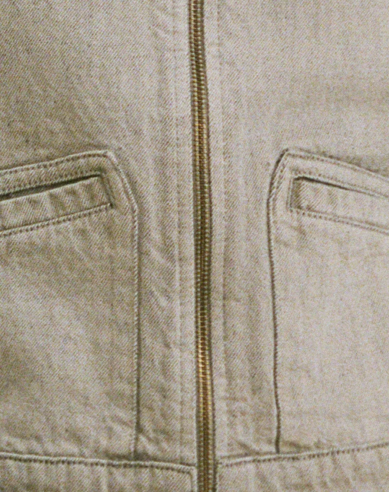 Veste en denim à cordon de serrage, couleur avoine