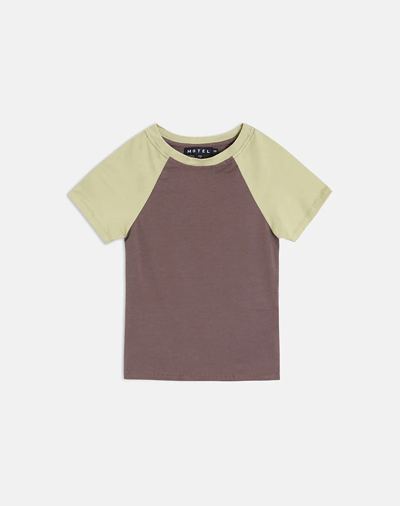 T-shirt Agneta dans un mélange de Coffee Quartz et de Sage