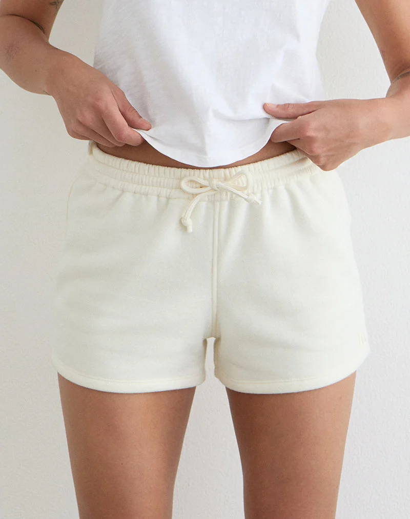 Short Lecent « Winter White » avec broderie « M » ton sur ton
