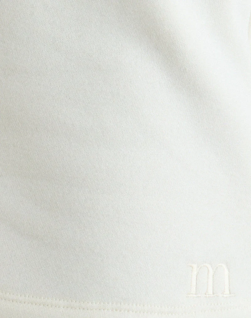 Short Lecent « Winter White » avec broderie « M » ton sur ton