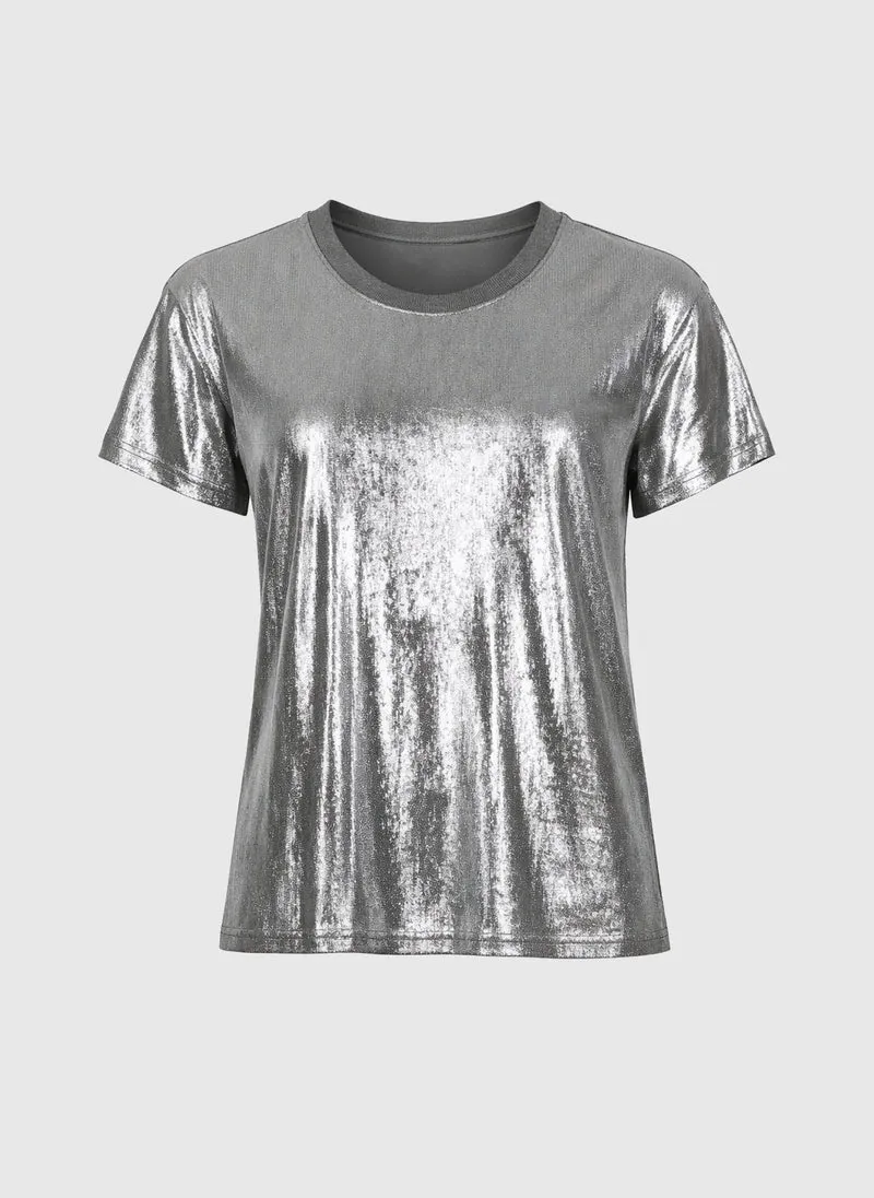 T-SHIRT ALIZA silver