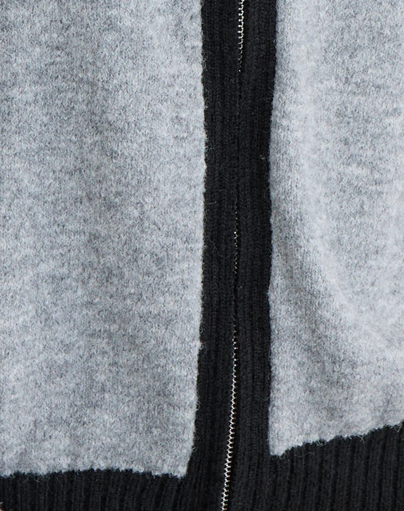 Pull Asrar en maille gris et noir