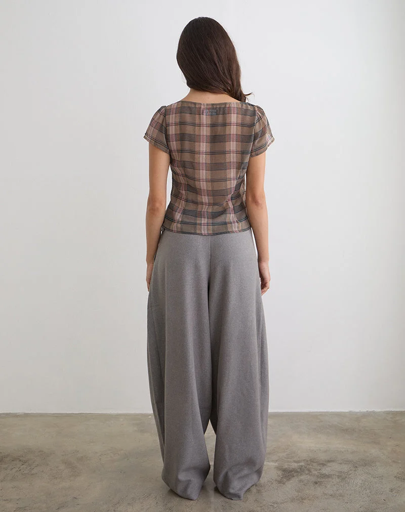Pantalon à taille nouée Arden, couleur gris tailleur