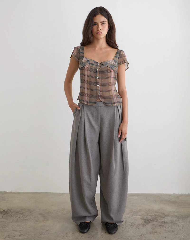 Pantalon à taille nouée Arden, couleur gris tailleur
