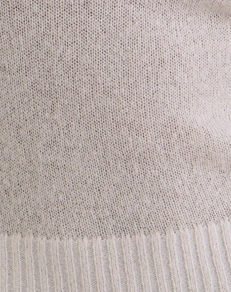 Pull à col roulé Bentala en maille écru