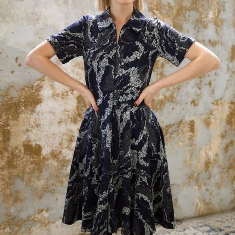 Tricot jacquard | Bleu nuit & gris minéral | Exclusivité Marigold