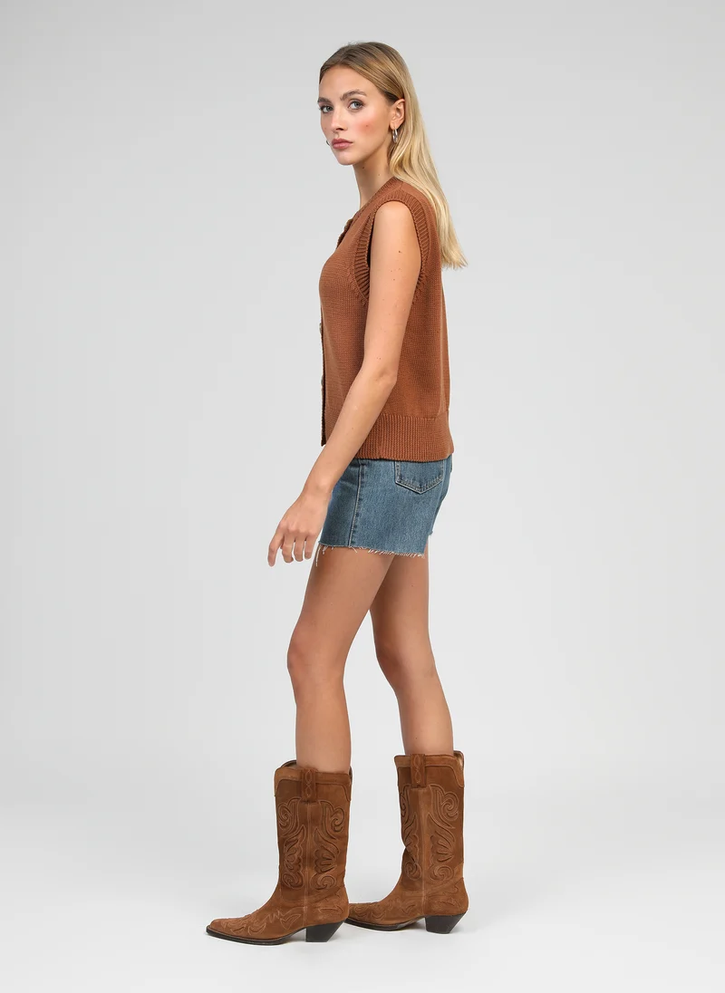 GILET LEVIONA marron