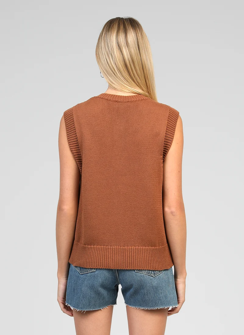 GILET LEVIONA marron
