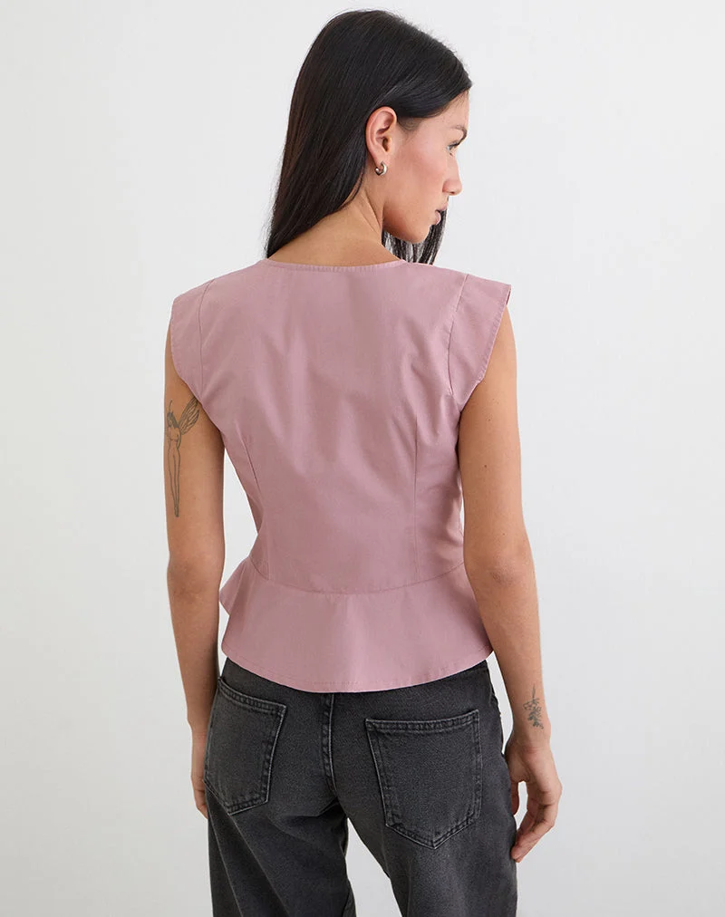 Blouse Devlon en rose poudré