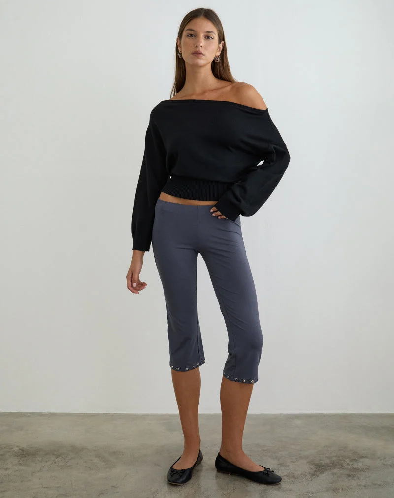 Pantalon capri Kyogai en jersey Ocean Storm avec œillets