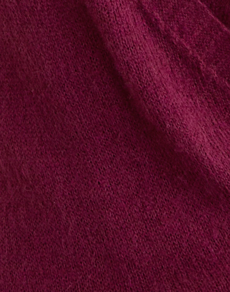 Mini-robe Junbi Wrap en tricot couleur vin