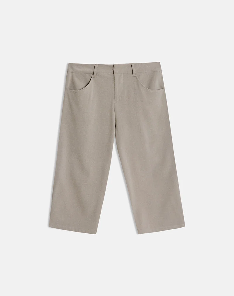 Pantalon Capri Tunian en tailleur taupe clair