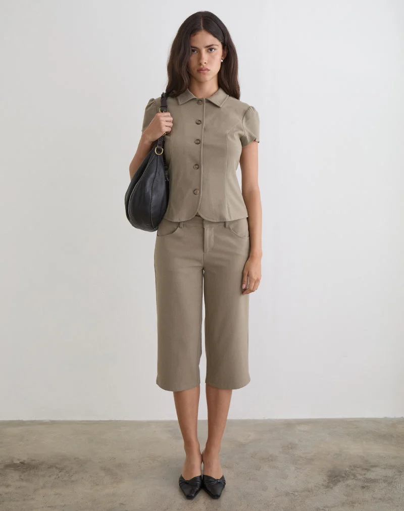 Blouse Maorah en tailleur taupe clair