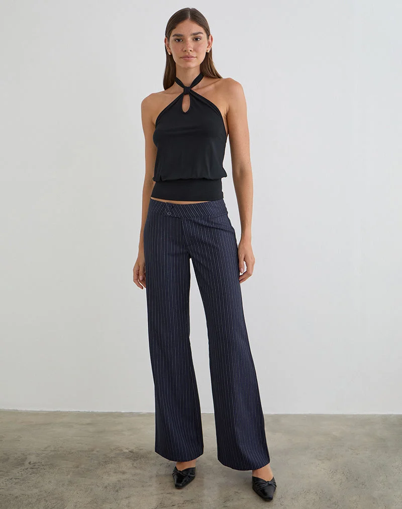Pantalon Falita à rayures bleu marine
