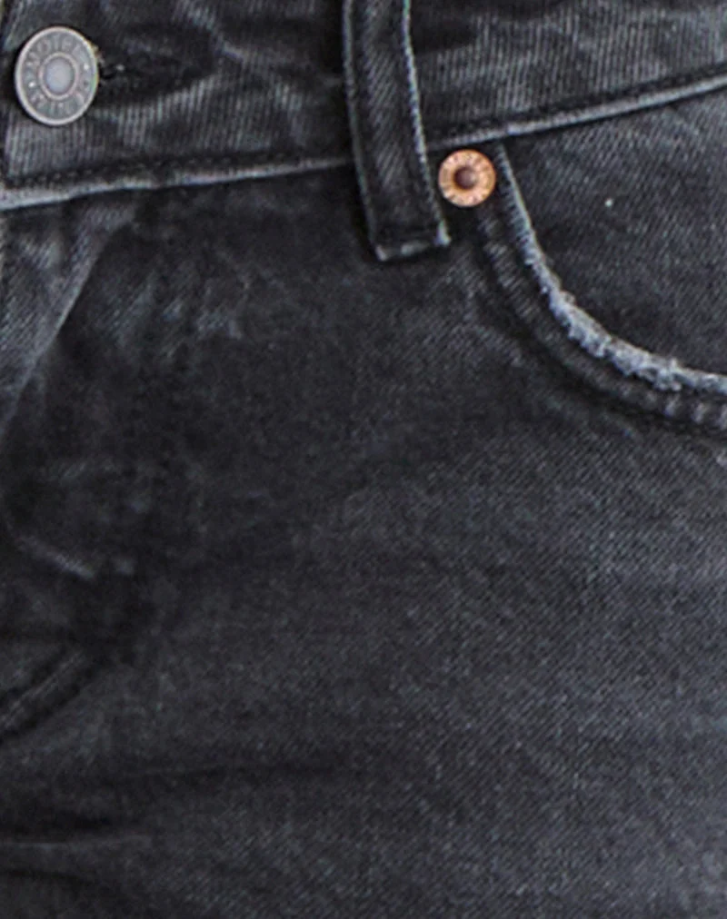 Jean extra taille basse évasé noir vintage