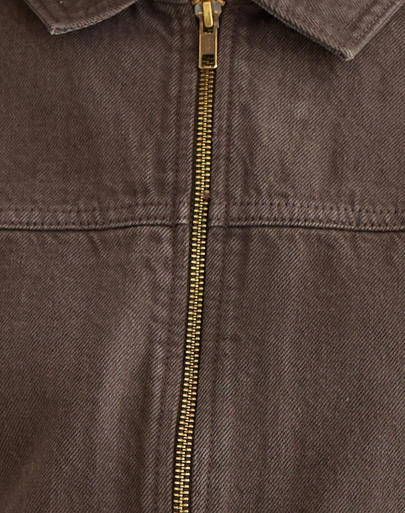 Veste cintrée en denim marron