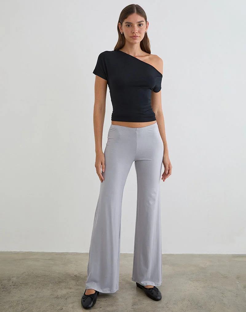 Pantalon large Baku en jersey de rayonne gris lilas