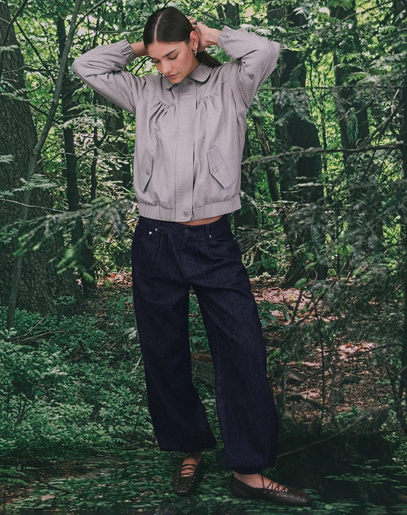 Pantalon bouffant Banaran en chambray indigo