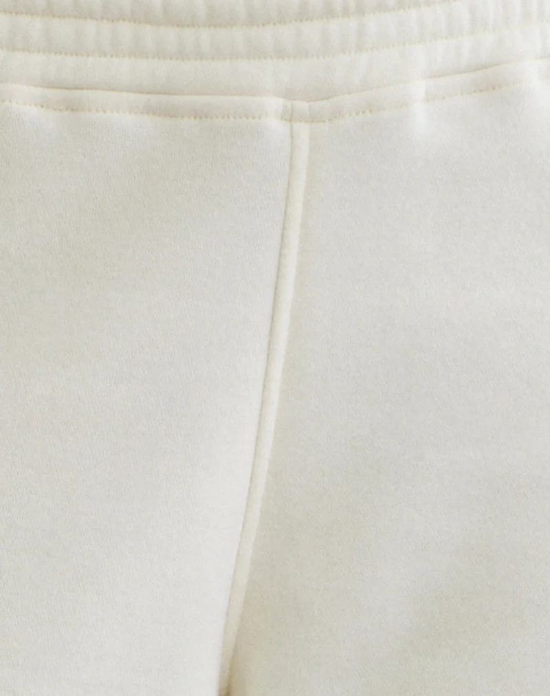 Pantalon de jogging ample Cille en molleton blanc hivernal