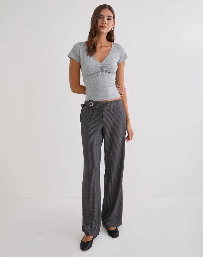 Pantalon Tova Tie Tailoring à fines rayures grises