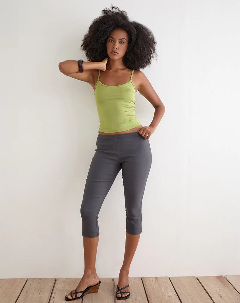 Pantalon capri court Asla en tissu stretch anthracite