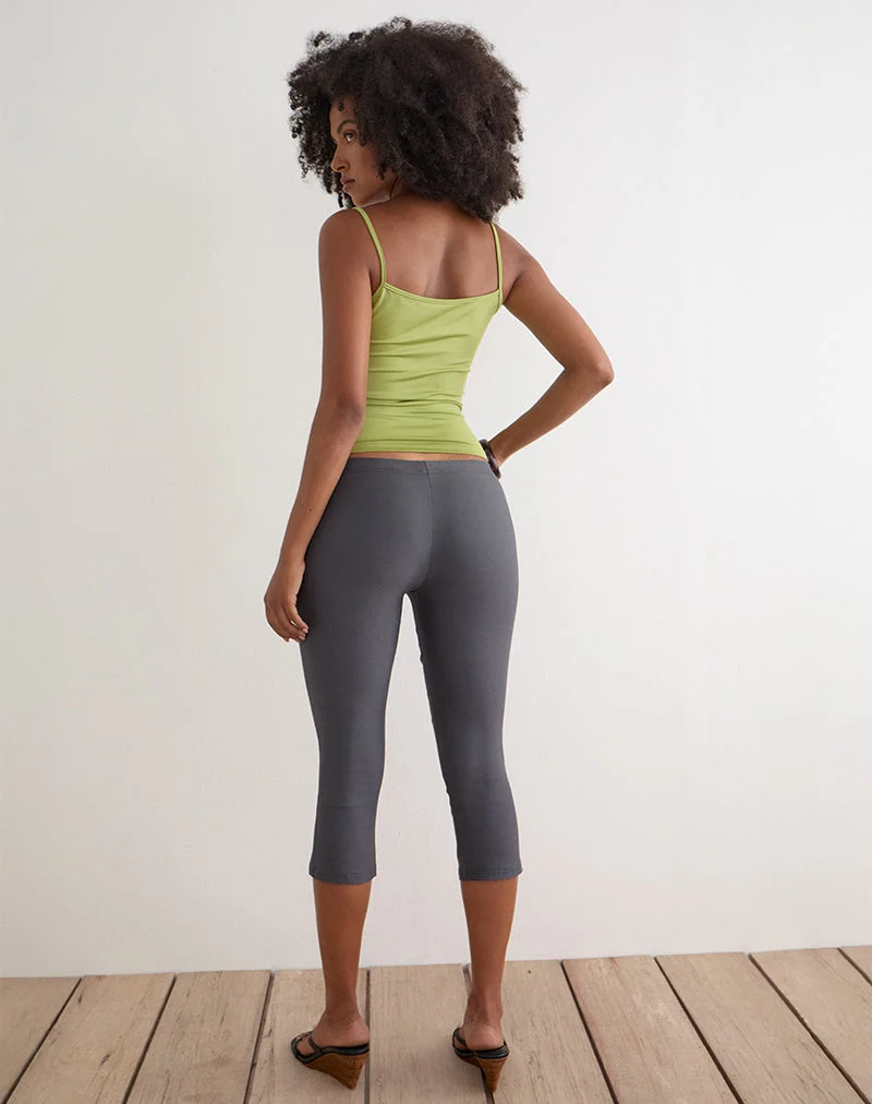 Pantalon capri court Asla en tissu stretch anthracite