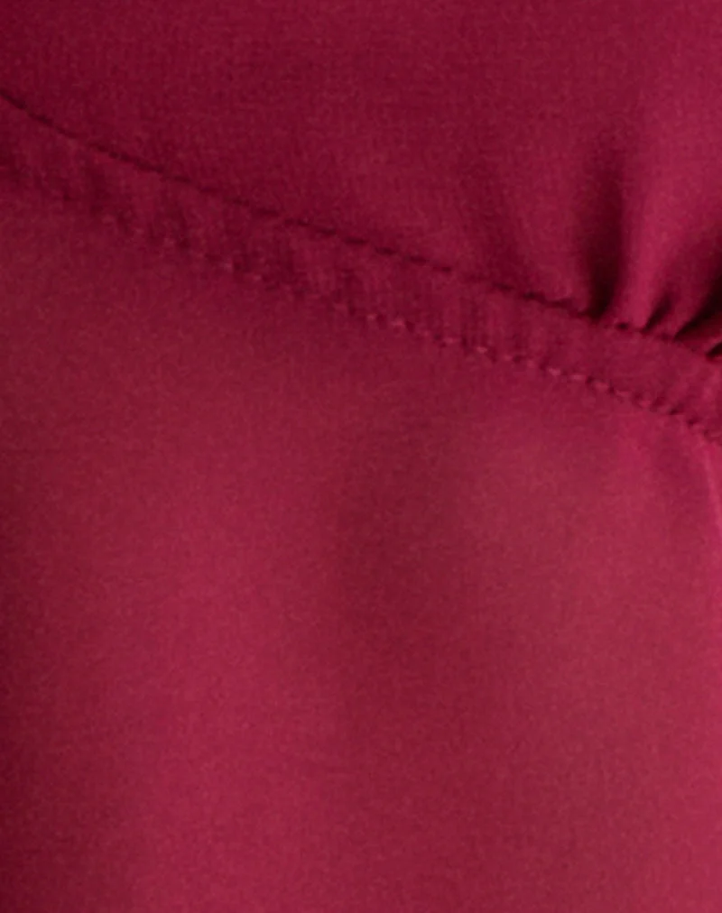 Blouse Kota en mousseline bordeaux